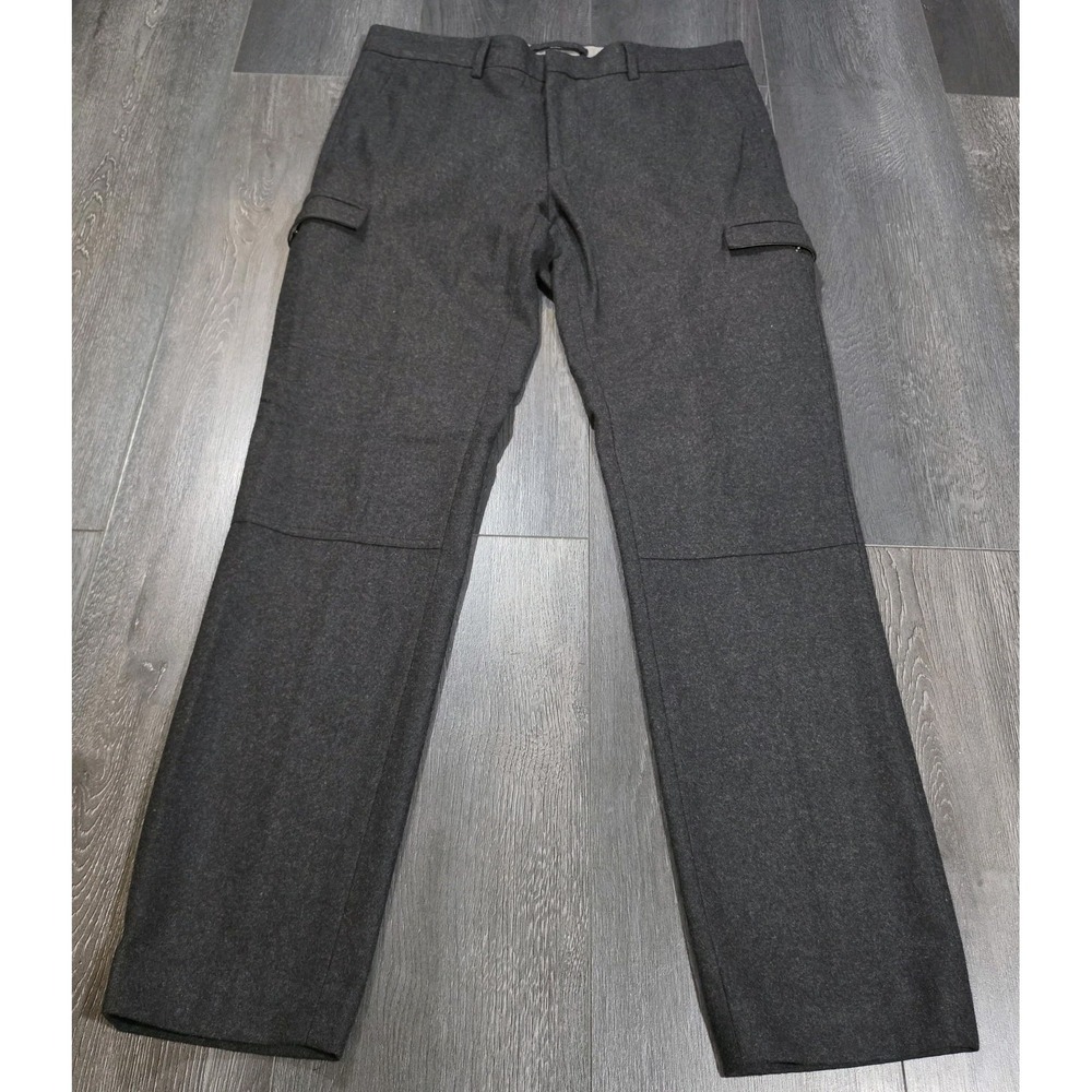 Vince Flannel Cargo‎ Pants Men 33x32 Gray Wool Cashmere Nylon Blend Straight Leg